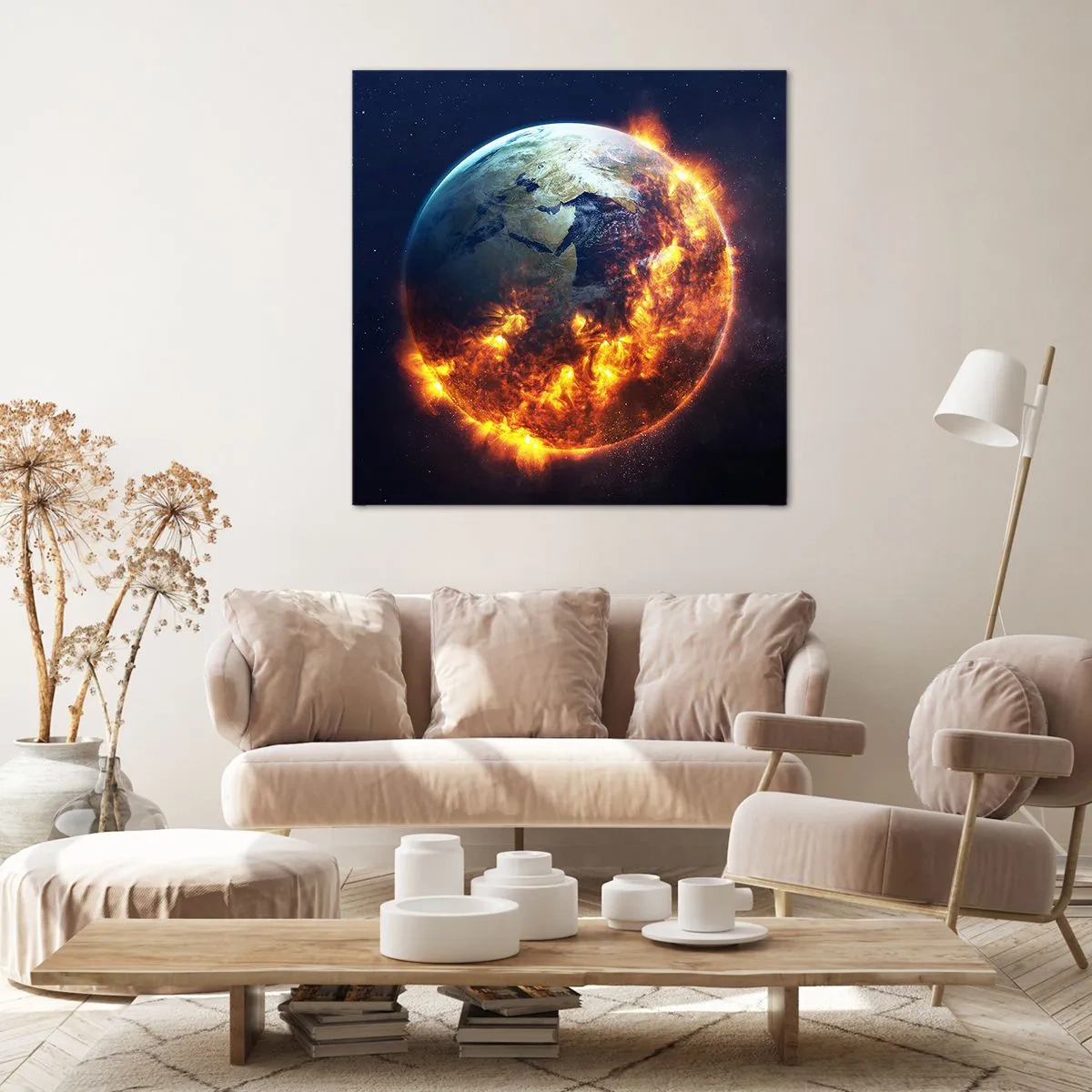 Impression sur toile - Image sur toile - La flamme de l'apocalypse - 60x60 cm