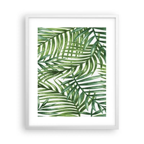 Affiche dans un cadre blanc - Poster - Sous la canopée verte - 40x50 cm