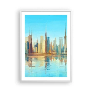 Affiche dans un cadre blanc - Poster - Une métropole ensoleillée - 50x70 cm