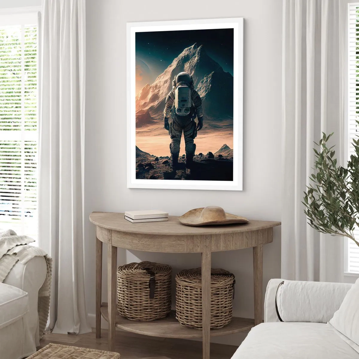 Affiche dans un cadre blanc - Poster - Nouveau défi - 40x50 cm