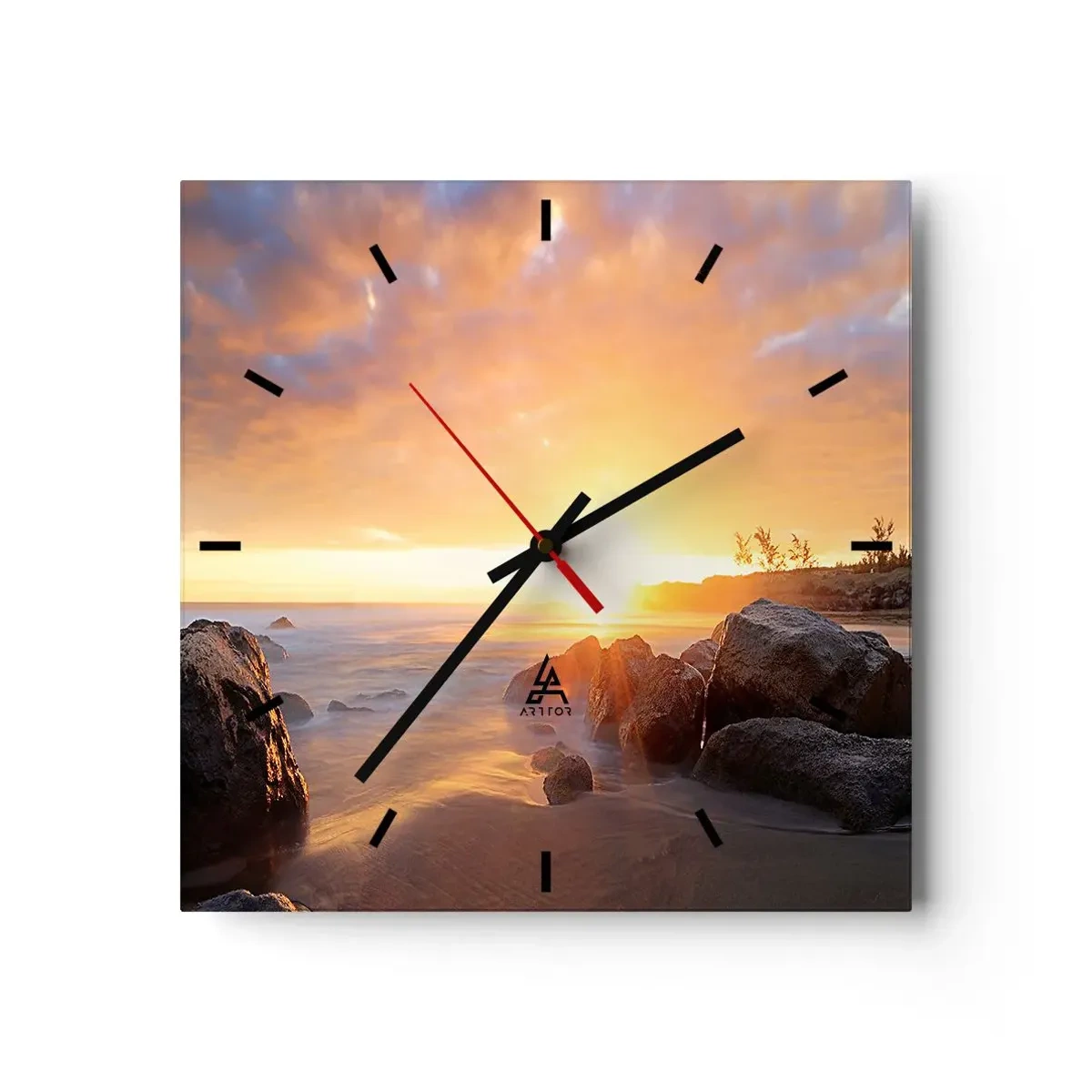 Horloge murale - Pendule murale - Brise lumineuse du soir - 40x40 cm
