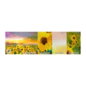 Échantillon de Papier Peint Premium Sand - Le soleil lui-même est descendu sur terre - Champ de tournesol, tournesol, Nature - 100x30 cm