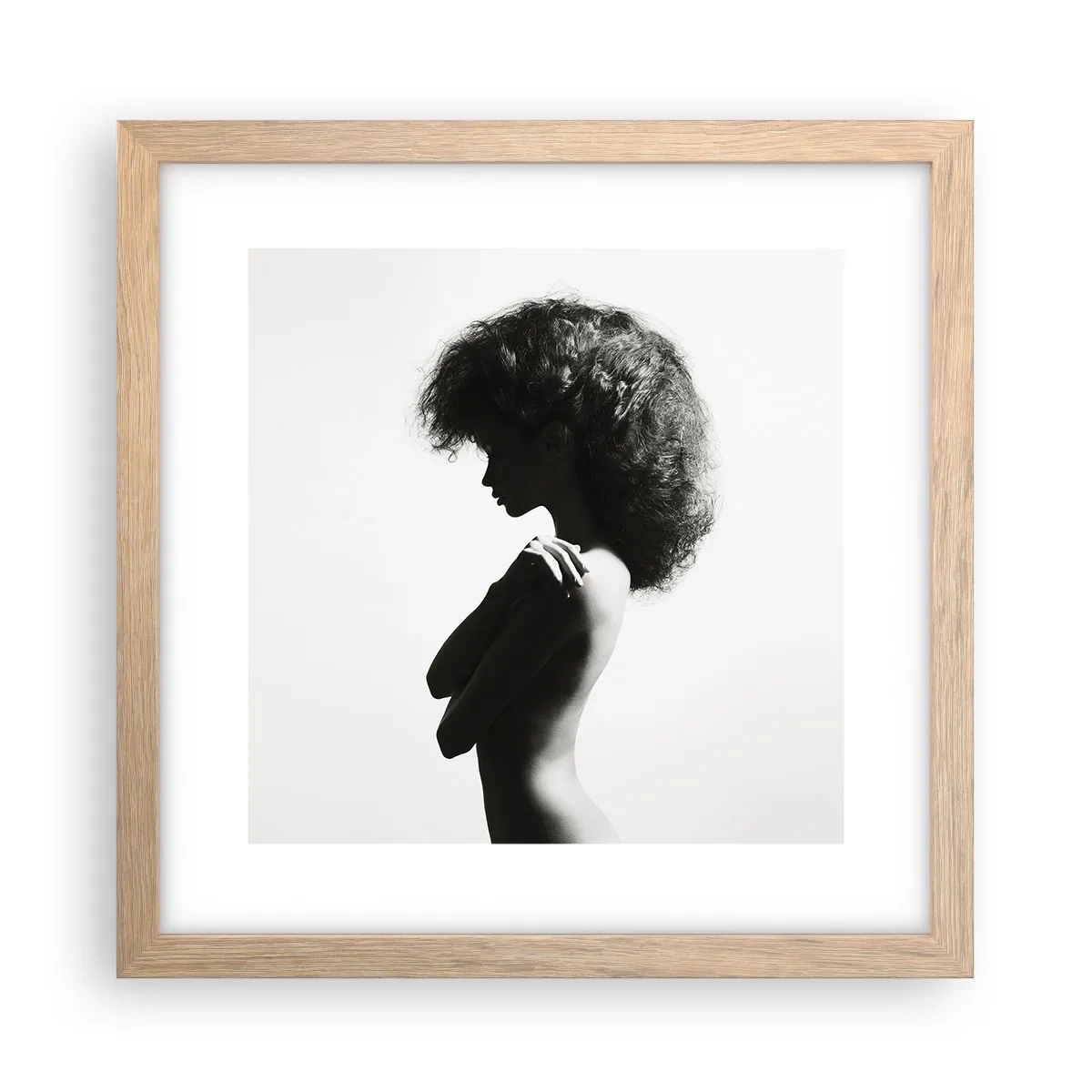 Affiche dans un chêne clair - Poster - Comme une fleur au bout d'une fine tige - 30x30 cm