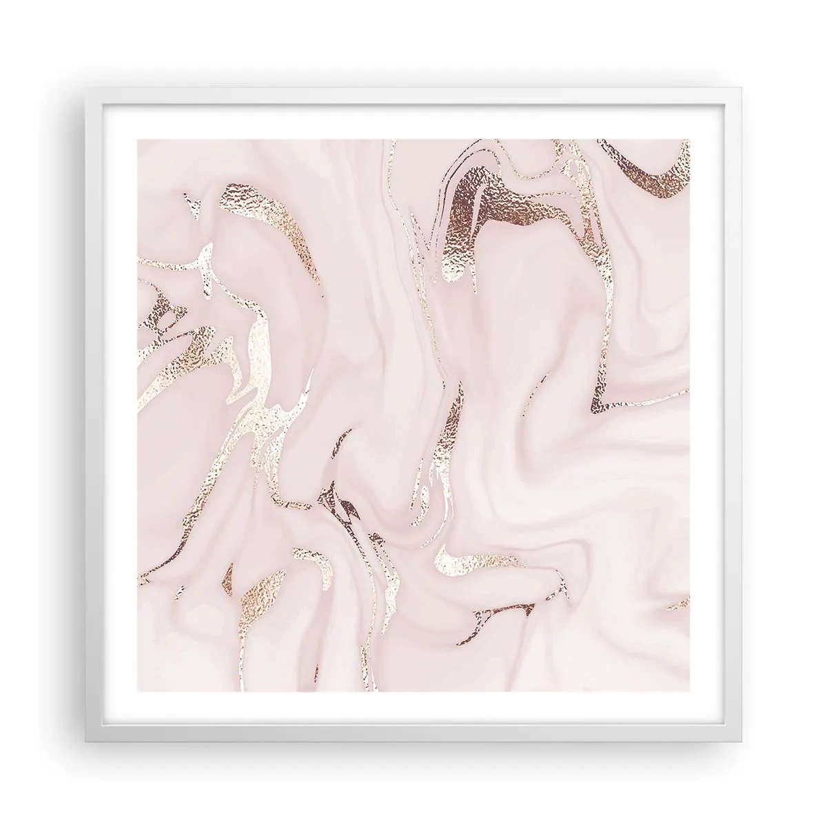 Affiche dans un cadre blanc - Poster - Dans un châle rose - 60x60 cm