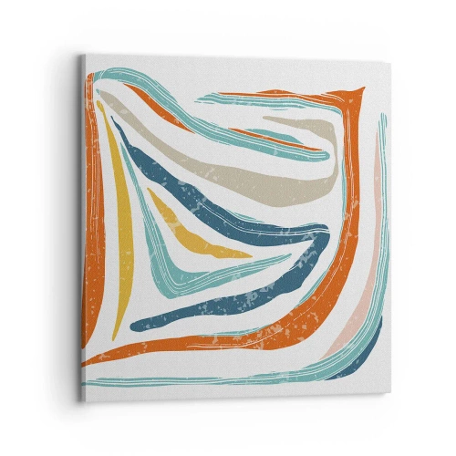 Impression sur toile - Image sur toile - Abstraction avec un sourire amical - 70x70 cm