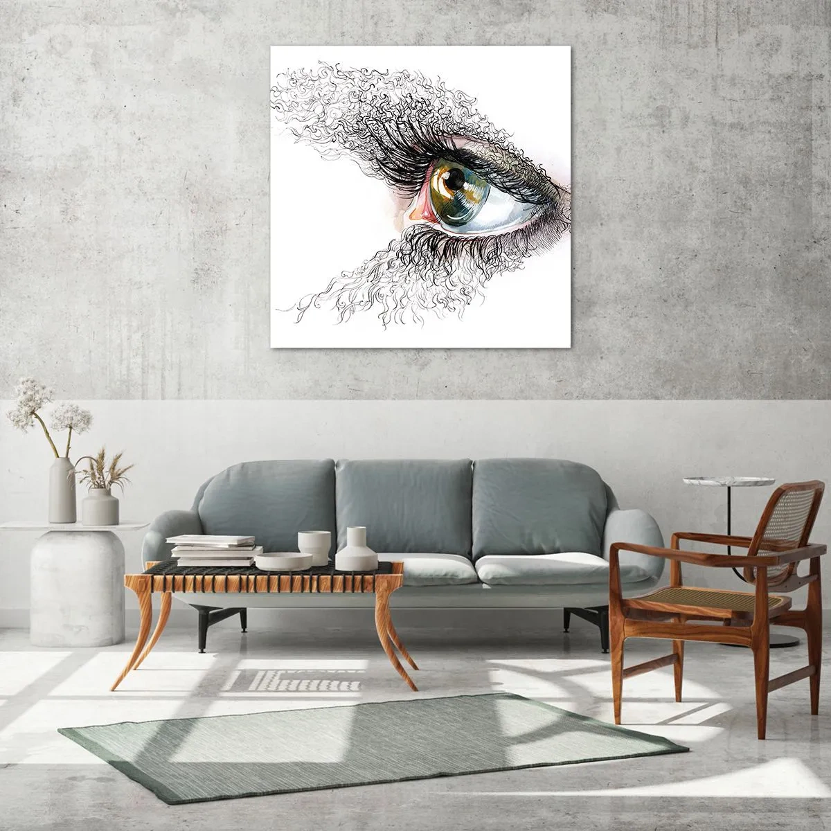 Impression sur verre - Image sur verre - Regarde droit dans l'âme - 70x70 cm