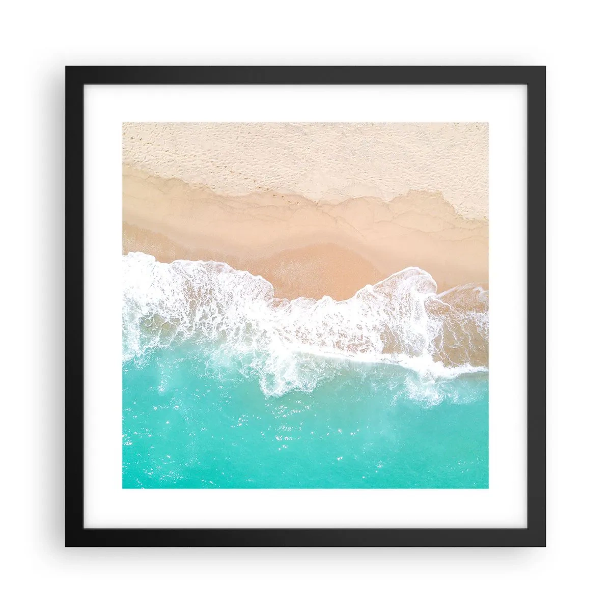 Affiche dans un cadre noir - Poster - Caresse de l'océan - 40x40 cm