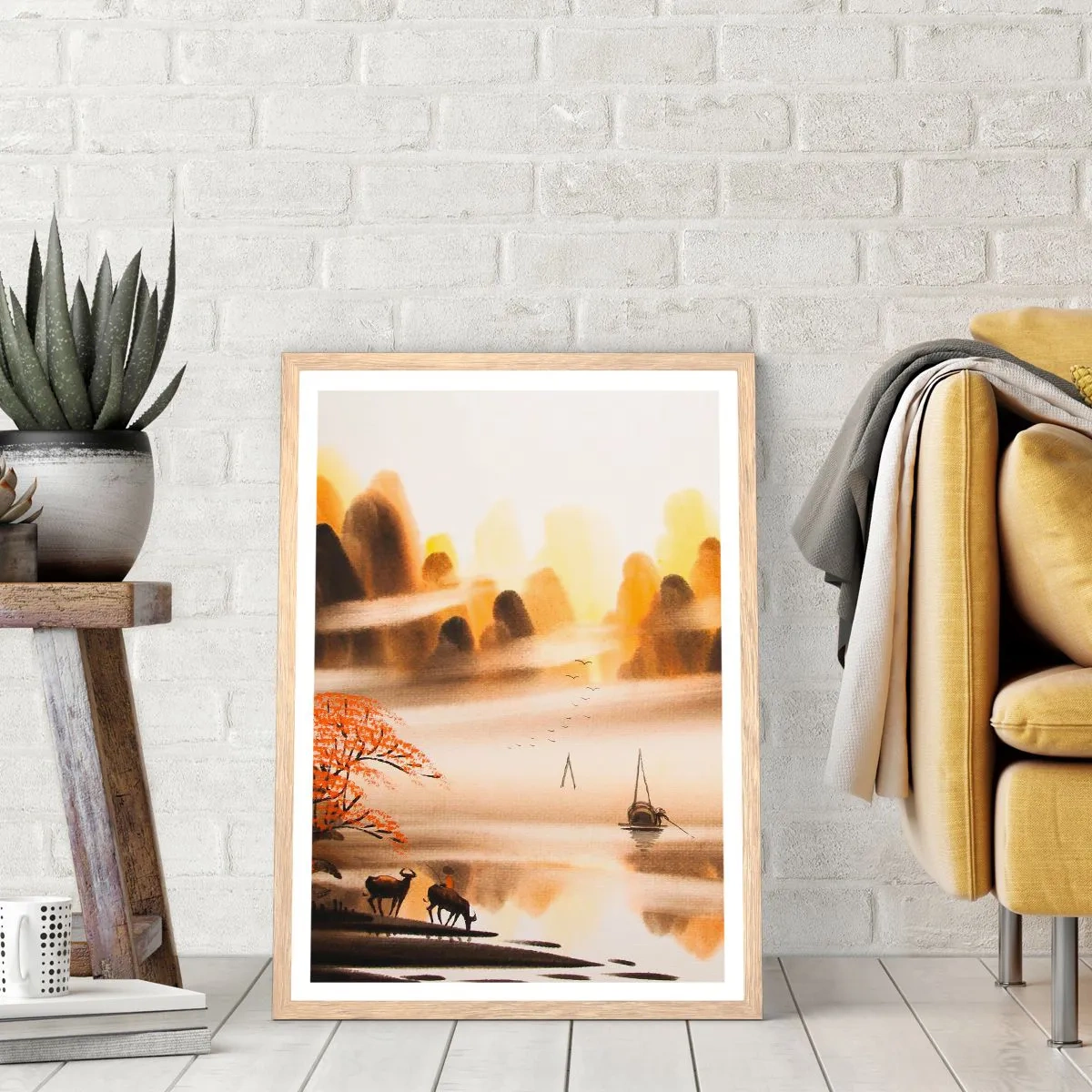 Affiche dans un chêne clair - Poster - Plus loin que l'Extrême-Orient - 70x100 cm