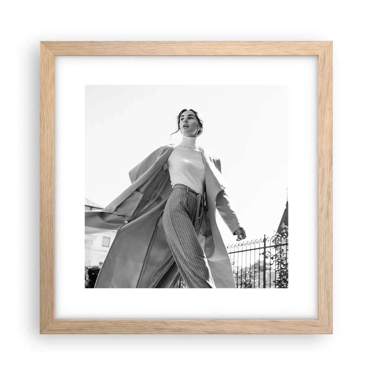 Affiche dans un chêne clair - Poster - Tu viens avec moi? - 30x30 cm