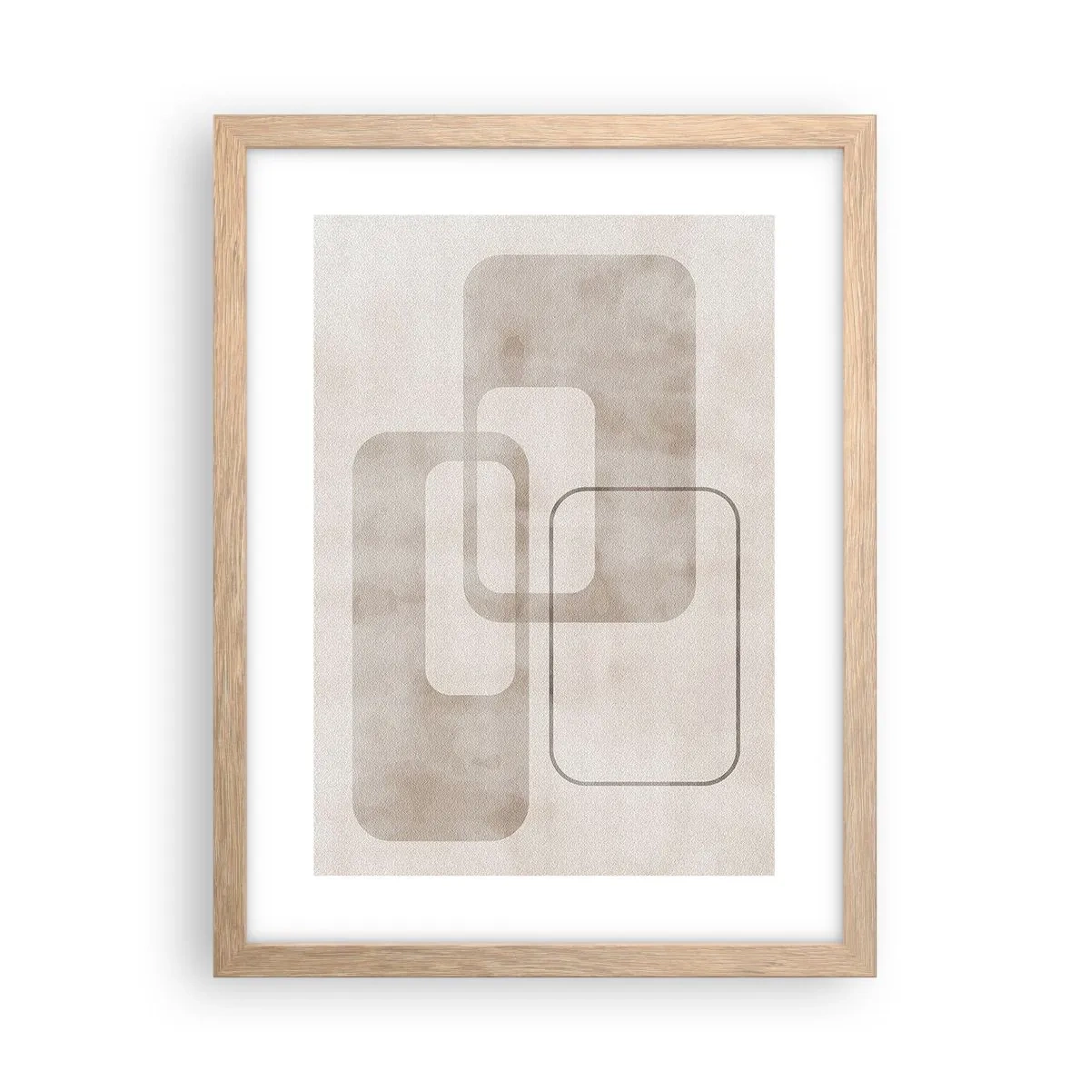 Affiche dans un chêne clair - Poster - Fugue géométrique - 30x40 cm