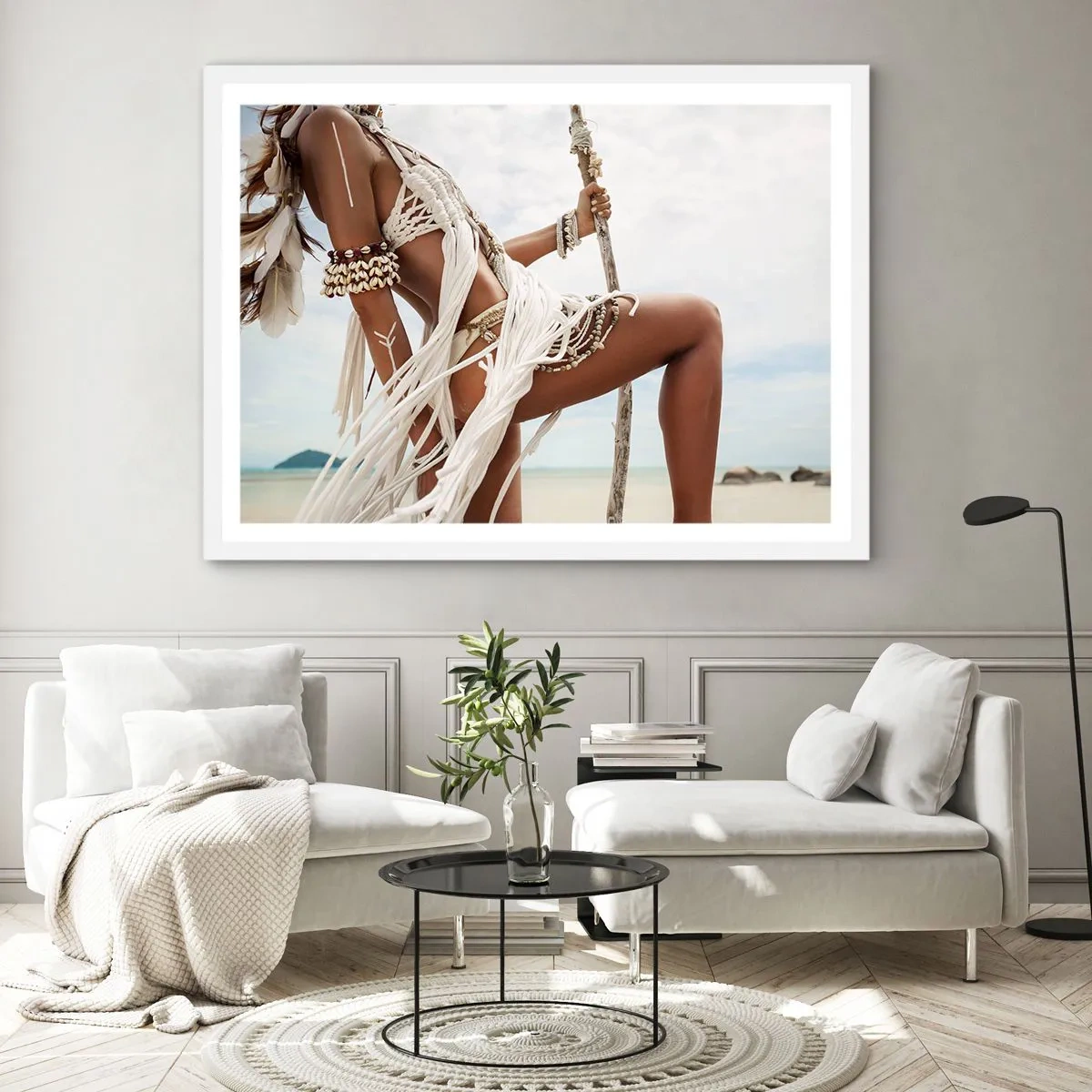 Affiche dans un cadre blanc - Poster - Prêtresse du soleil - 70x50 cm