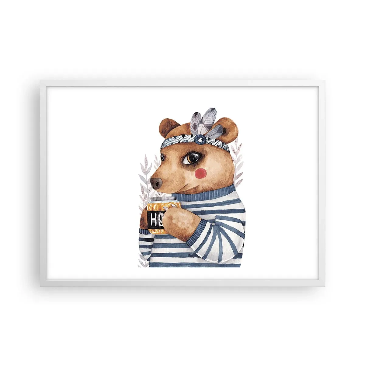 Affiche dans un cadre blanc - Poster - Un nounours trop mignon - 70x50 cm