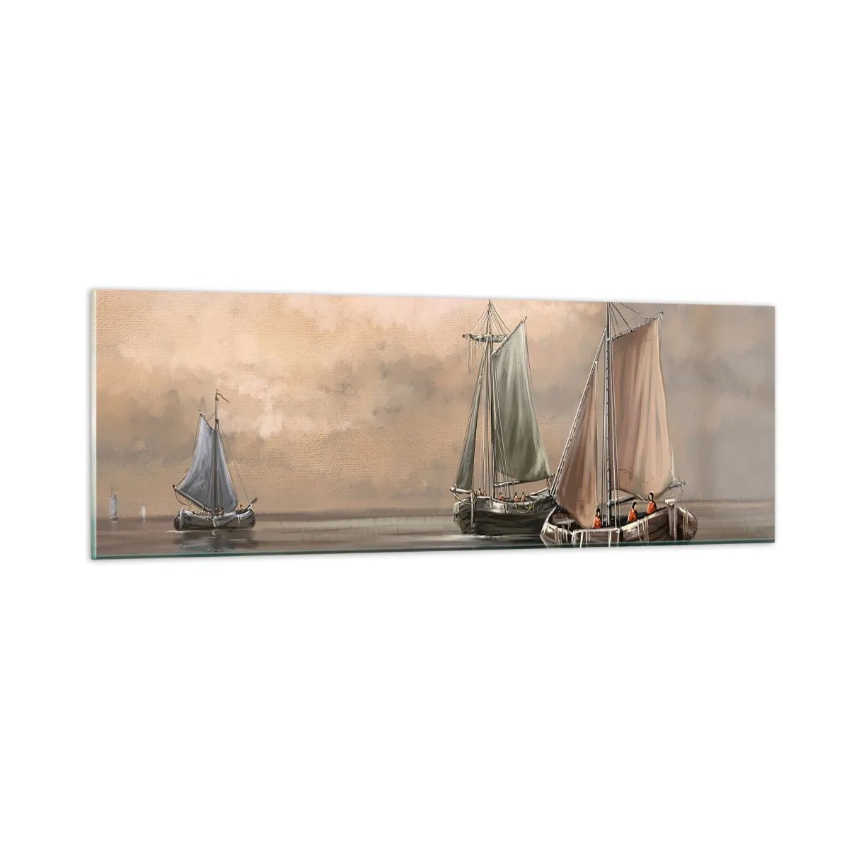Impression sur verre - Image sur verre - Le retour des marins - 90x30 cm