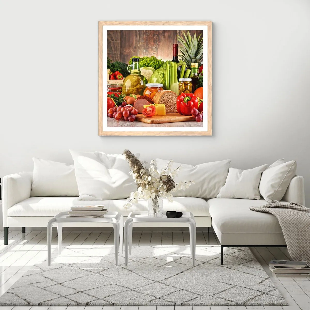 Affiche dans un chêne clair - Poster - Fumé, cuit au four et mariné - 40x40 cm