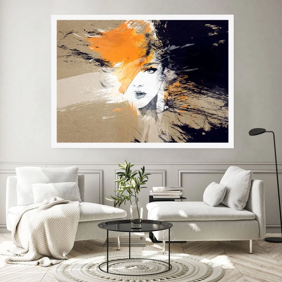 Affiche - Poster - Portrait abstrait d'une femme aux couleurs intenses - 100x70cm - Et la lumière fut - Décoration murale moderne pour le salon et la chambre ARTTOR
