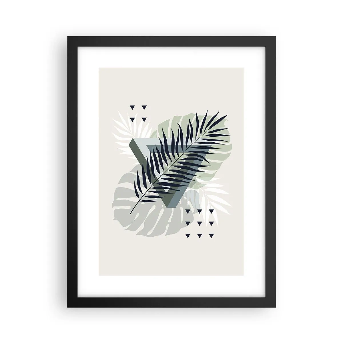 Affiche dans un cadre noir - Poster - Nature et géométrie - deux odres? - 30x40 cm