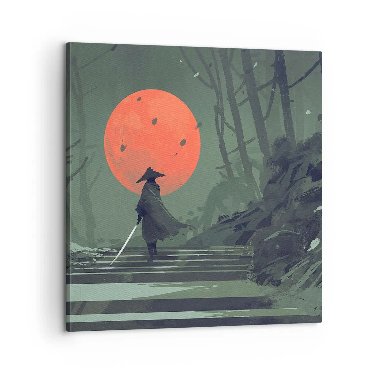 Impression sur toile - Image sur toile - Guerrier de la lune rouge - 60x60 cm