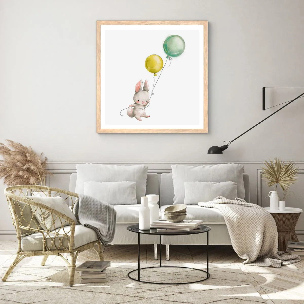 Affiche dans un chêne clair - Poster - Moi aussi je vole! - 30x30 cm