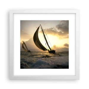 Affiche dans un cadre blanc - Poster - Avec le vent et contre le vent - 30x30 cm