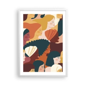 Affiche dans un cadre blanc - Poster - Uniquement la féminité - 50x70 cm