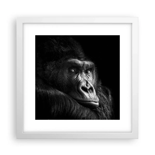 Affiche dans un cadre blanc - Poster - Et qu'est-ce que tu regardes? - 30x30 cm