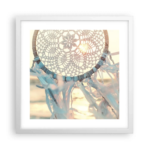 Affiche dans un cadre blanc - Poster - Totem en dentelle - 40x40 cm