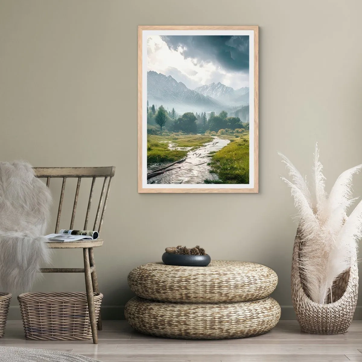 Affiche dans un chêne clair - Poster - Aller et retour - 61x91 cm