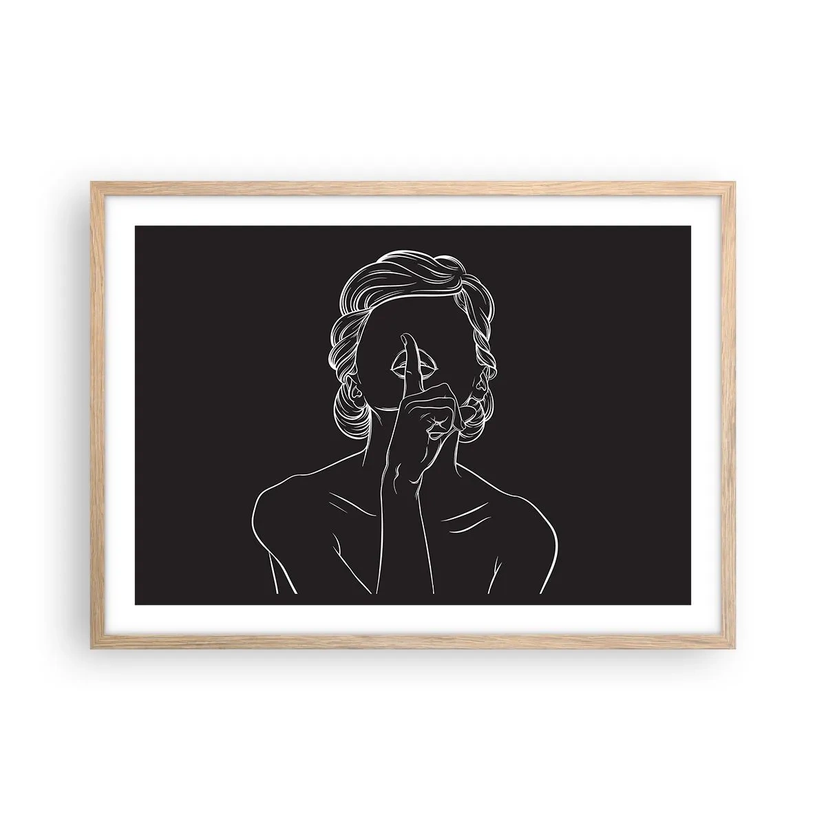 Affiche dans un chêne clair - Poster - La beauté s'épanouit en silence - 70x50 cm