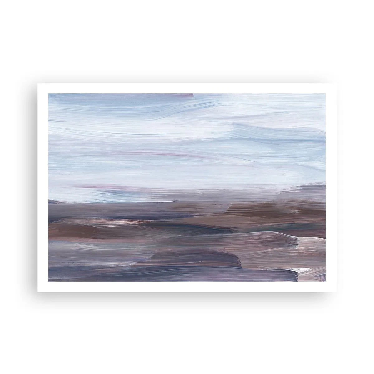 Affiche - Poster - Une abstraction subtile aux traits délicats dans des tons pastel. - 100x70cm - Éléments : eau - Décoration murale moderne pour le salon et la chambre ARTTOR