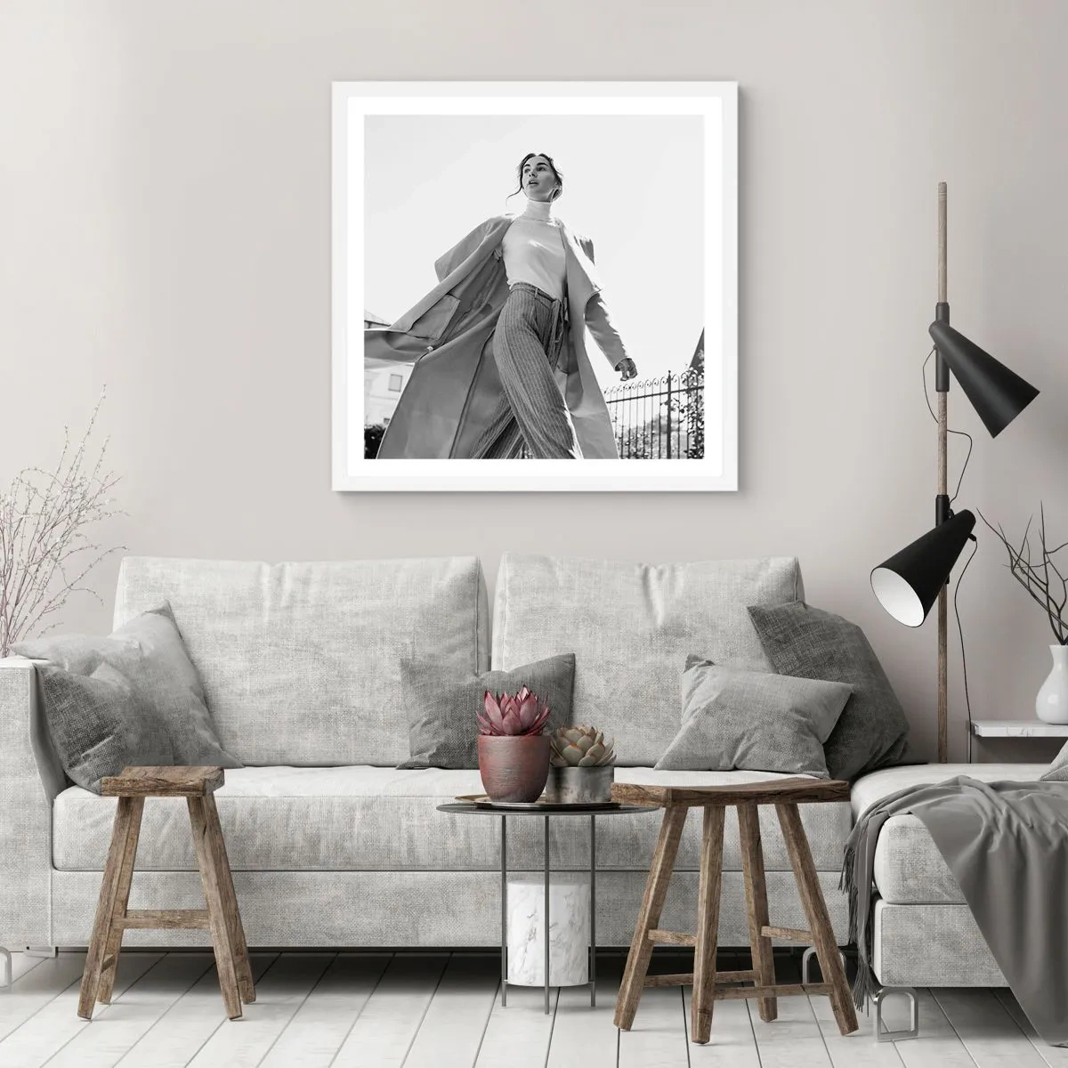 Affiche dans un cadre blanc - Poster - Tu viens avec moi? - 30x30 cm