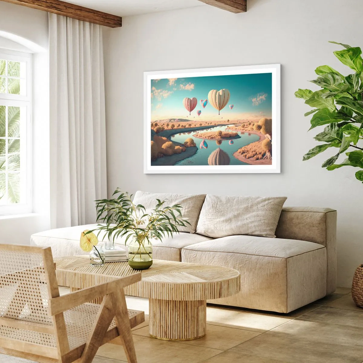 Affiche dans un cadre blanc - Poster - L'amour te permet de t'élever - 50x40 cm