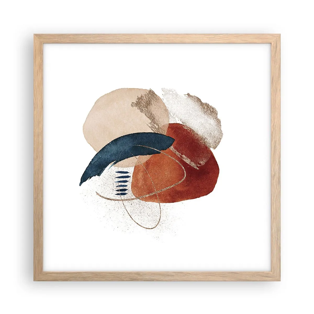 Affiche dans un chêne clair - Poster - Composition ovale - 40x40 cm