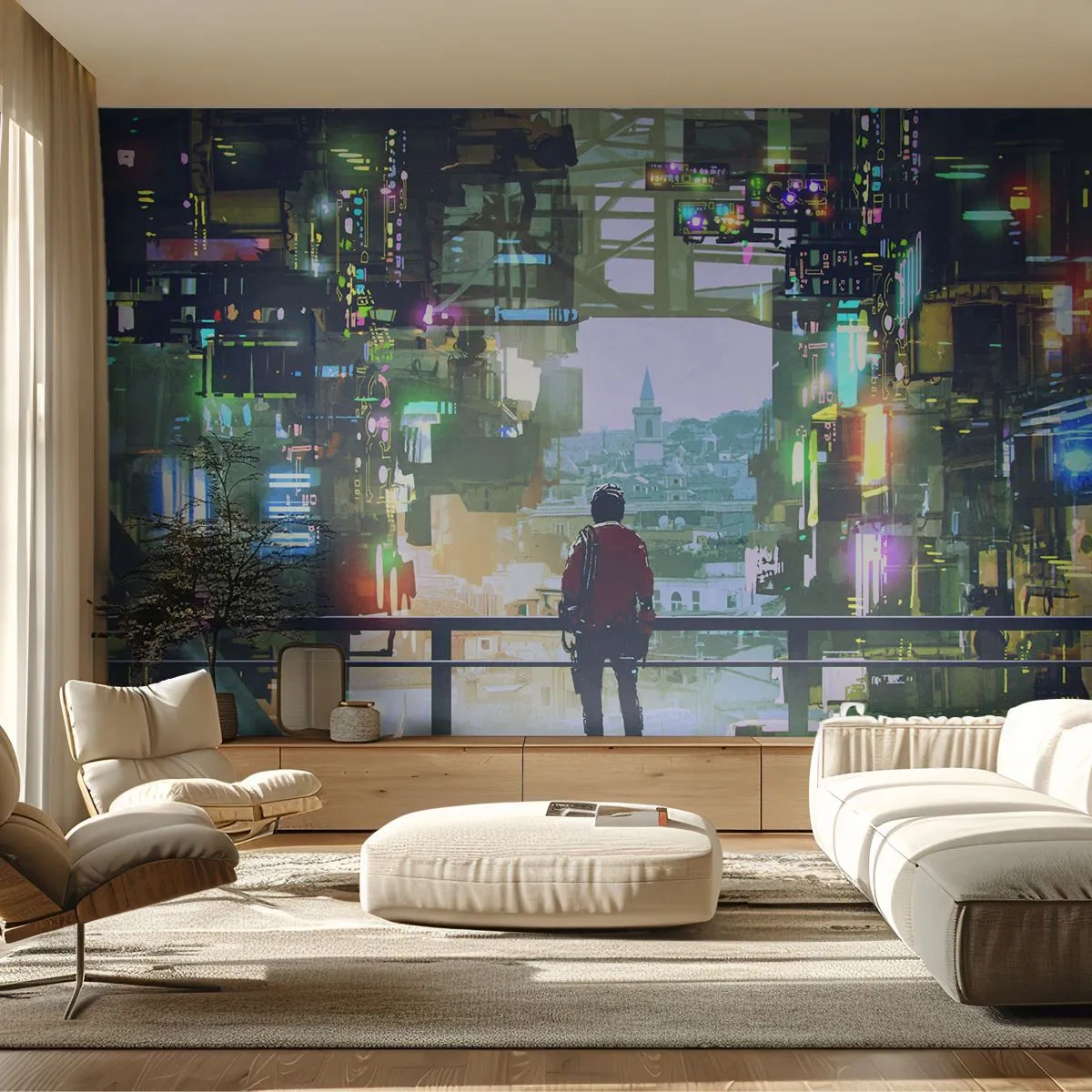Papier Peint Photo Standard Eco - Deux mondes - Ville, Architecture, Abstraction - 200x140 cm