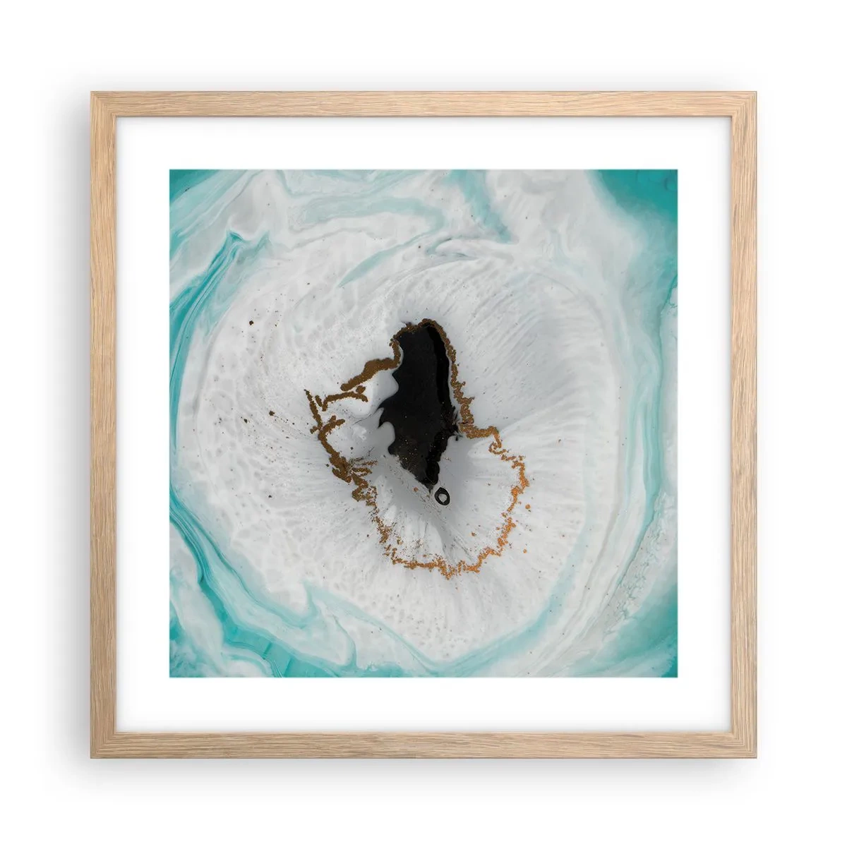 Affiche dans un chêne clair - Poster - Pénétrer à l'intérieur - 40x40 cm