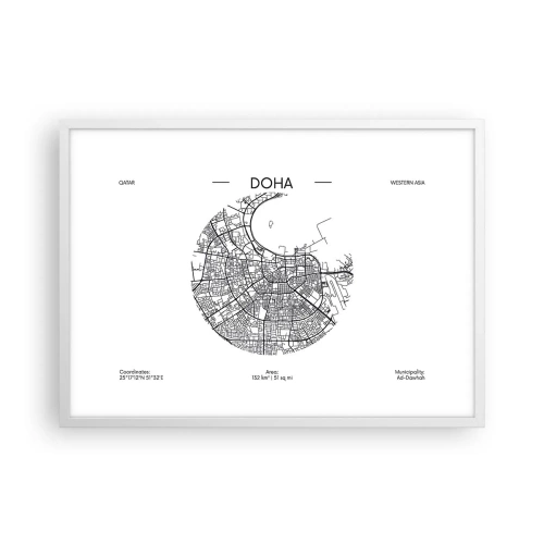 Affiche dans un cadre blanc - Poster - Anatomie de Doha - 70x50 cm