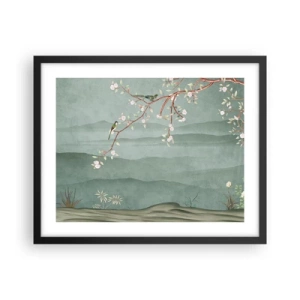 Affiche dans un cadre noir - Poster - Printemps oh c'est toi - 50x40 cm