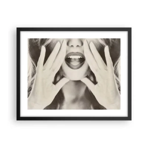 Affiche dans un cadre noir - Poster - J'arrive! - 50x40 cm