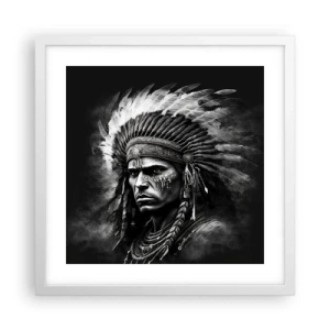 Affiche dans un cadre blanc - Poster - Un leader et un guerrier - 40x40 cm