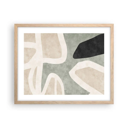 Affiche dans un chêne clair - Poster - Composition pour motif noir - 50x40 cm