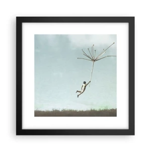 Affiche dans un cadre noir - Poster - Cerfs-volants, pissenlits, vent - 30x30 cm