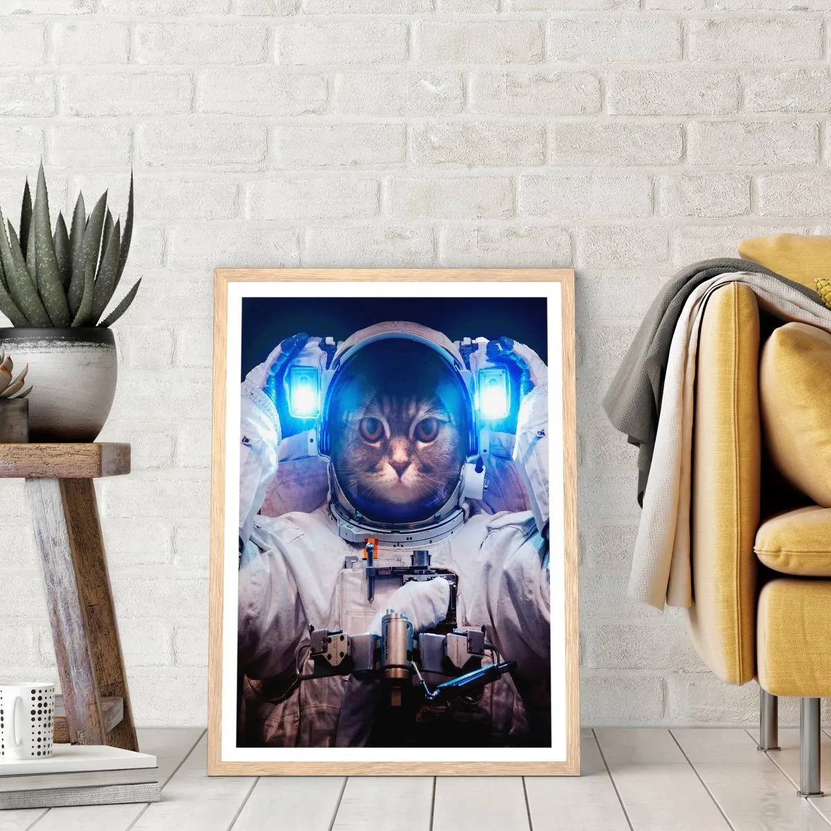 Affiche dans un chêne clair - Poster - Houston, vous avez un problème - 50x70 cm