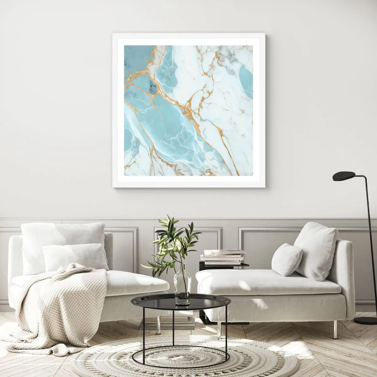 Affiche dans un cadre blanc - Poster - Richesse en pierre - 30x30 cm