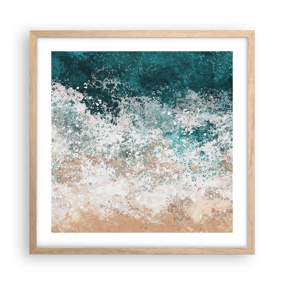Affiche dans un chêne clair - Poster - Histoires de la mer - 50x50 cm