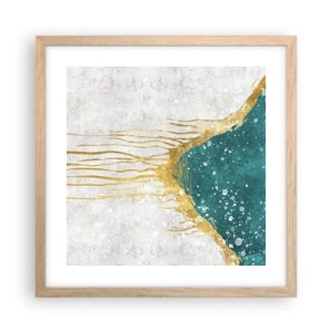 Affiche dans un chêne clair - Poster - Marée dorée - 40x40 cm