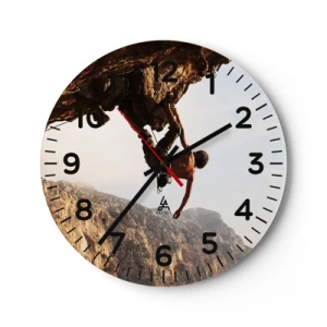 Horloge murale - Pendule murale - Le monde rétréci dans une main sur une coupe de rocher - 40x40 cm