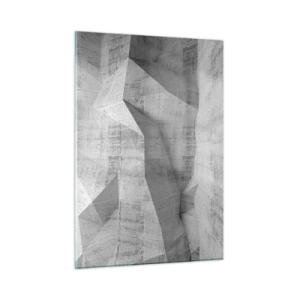 Impression sur verre - Image sur verre - Structure géométrique en béton dans des tons de gris - 50x70cm - Un vrai challenge - Décoration murale moderne pour le salon et la chambre ARTTOR