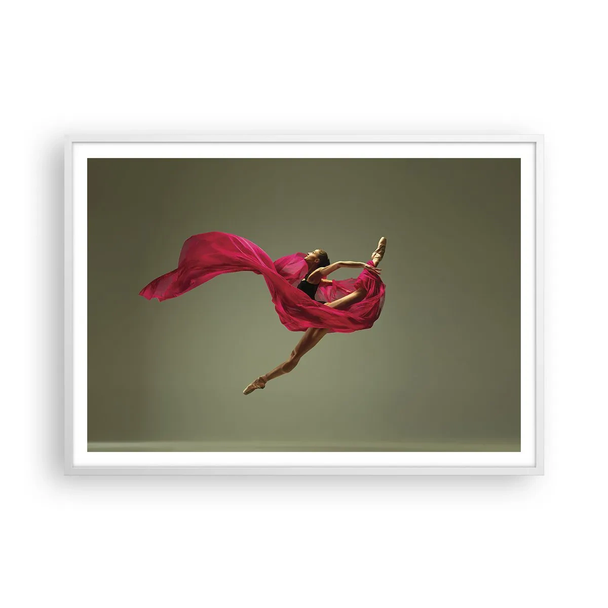 Affiche dans un cadre blanc - Poster - Flamme dansante - 100x70 cm