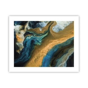 Affiche - Poster - Bleu - jaune - influences mutuelles - 50x40 cm