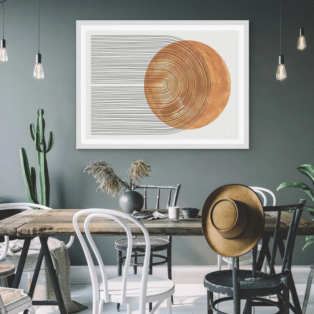 Affiche dans un cadre blanc - Poster - Composition solaire - 70x50 cm