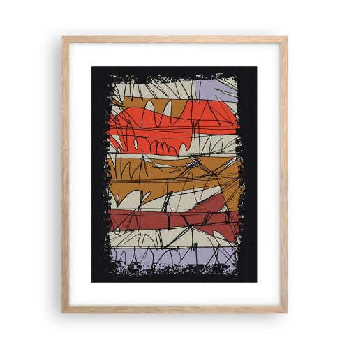 Affiche dans un chêne clair - Poster - Composition spontanée - 40x50 cm